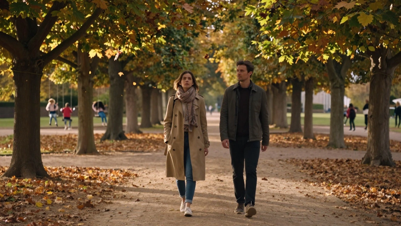 A companion and traveler walking through Luxembourg Gardens in autumn light.